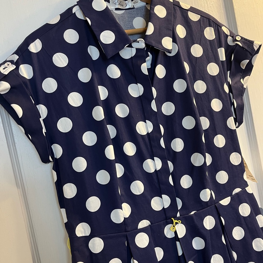 Eliza J Vintage-Style Polka Dot Midi Dress